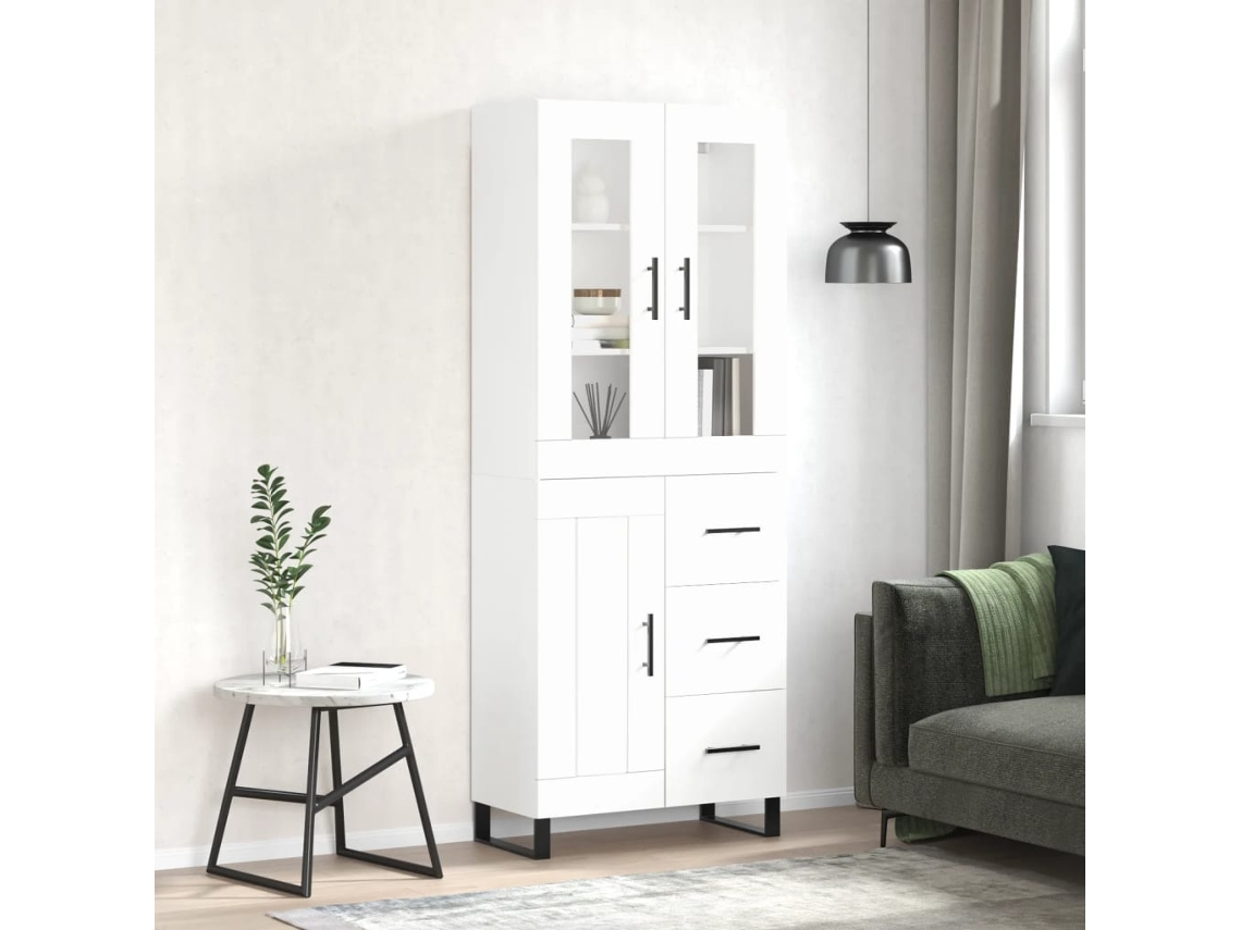 Vidaxl Armário Alto 69,5x34x180 Cm Derivados De Madeira Branco