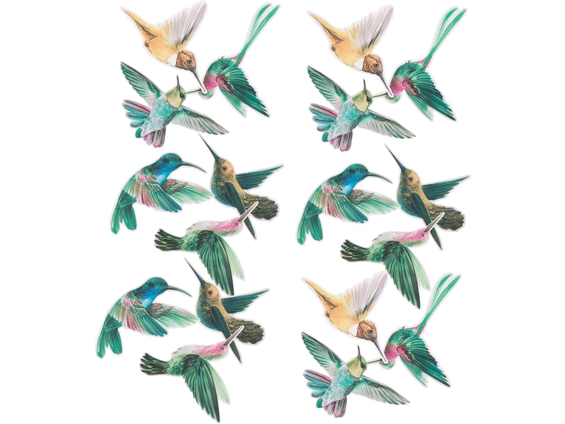 Adesivos Antiestáticos Pássaros Película Pet Pvc 18 Peças Proteção Janelas Decoração Formatos Cola Fofa GOKOCO