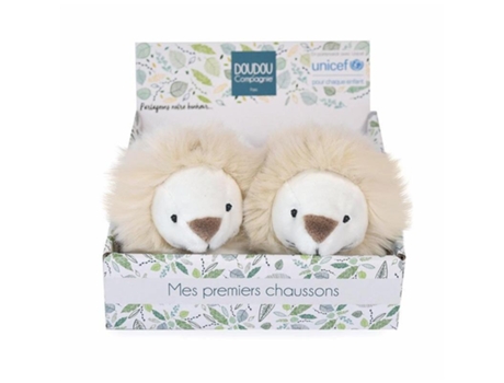 Chinelos de Unissexo DOUDOU & COMPAGNIE Guizo Unicef Lion Branco (0/6 meses)