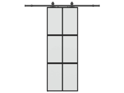 Sliding Door, Sliding Doors Vidaxl Preto Vidro (76 X 205 Cm (183 Cm Sliding Rail))