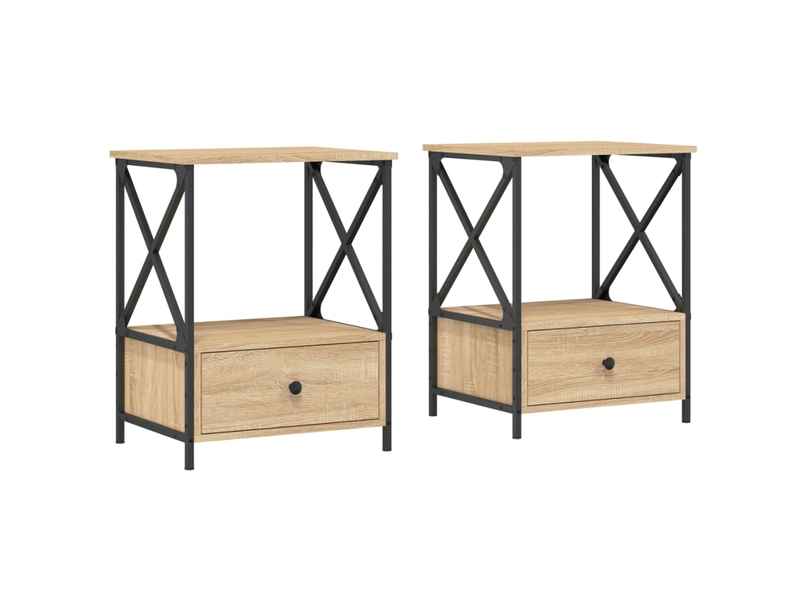 Bedside Table, Bedside Tables Vidaxl Marrom Madeira Processada (n/a)