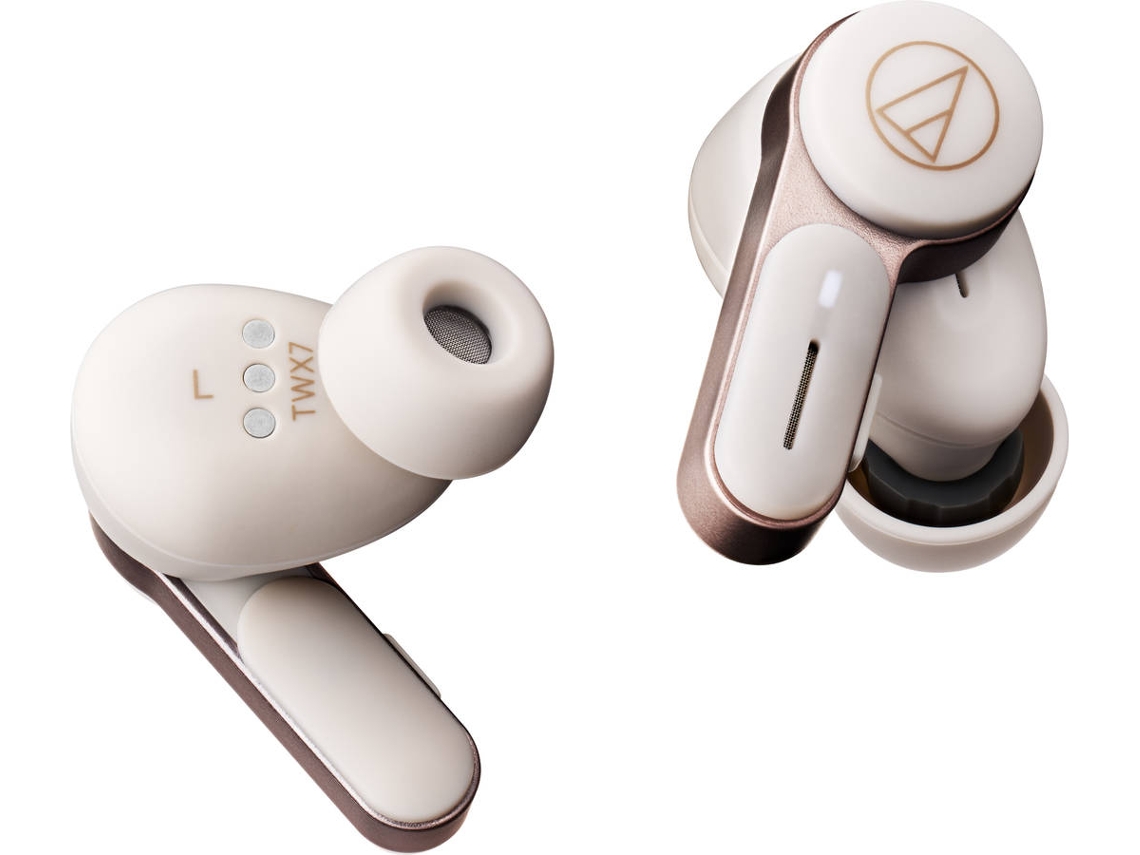 Auriculares Bluetooth AUDIO-TECHNICA IBERIA ATH-TWX7WH (In Ear - Microfone - Branco)