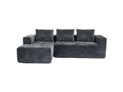 Sofá L Minimalista De 258 Cm, Compacto E Confortável, Ideal Para Salas Pequenas E Apartamentos Com Três Almofadas.
