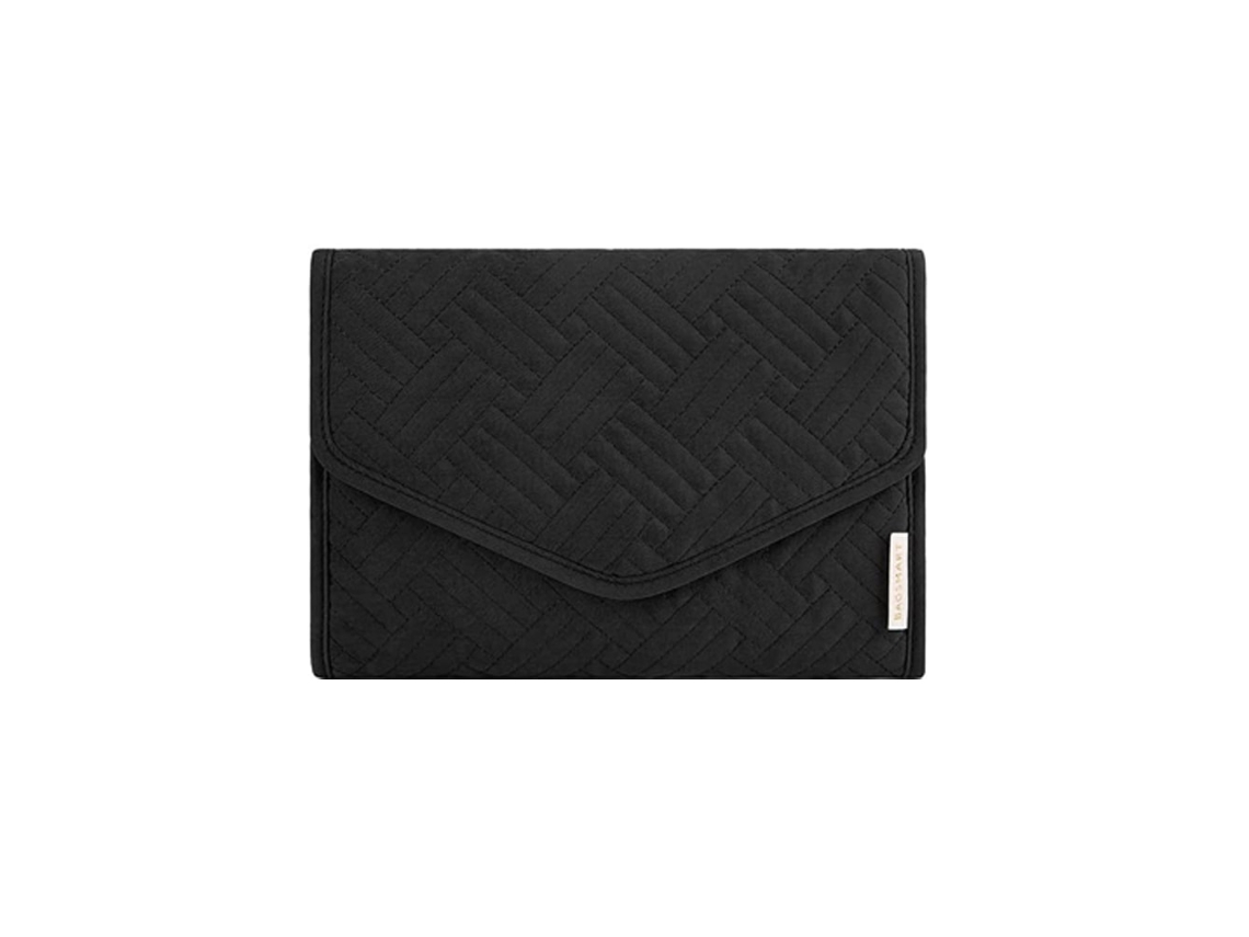 Suporte Dobrável Para Jóias De Algodão 23x15x1,5 Cm Para Viagens Preto