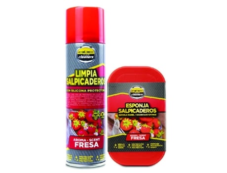 Kit Spray E Esponja P/plásticos Interior Morango Abc Car Cleaners