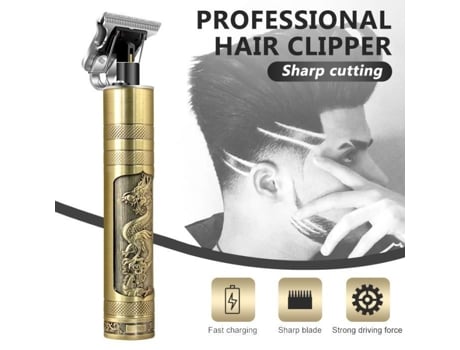 Máquina de cortar cabelo t9 masculina, profissional, aço carbono, sem fio, elétrico, aparador de barba, dragão, fênix, preto LOVEBAY