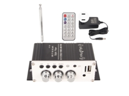 Aetheria amplificador de Potência Estéreo Hifi Digital Mini 2 Canais Bluetooth 5.0 com Controle Remoto 100‑240v Plug Us