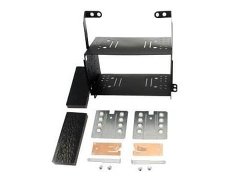 Adaptador Frontal de Rádio Automotivo Din Duplo Preto com Gaiola de Metal Nissan X-Trail 2007