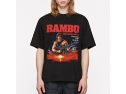 Rockinstone Rambo Movie No Man No Law Black Adult T-shirt Size:s