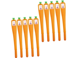 Conjunto De 10 Canetas Gel Em Formato Cenoura, Kawaii Desenho Animado