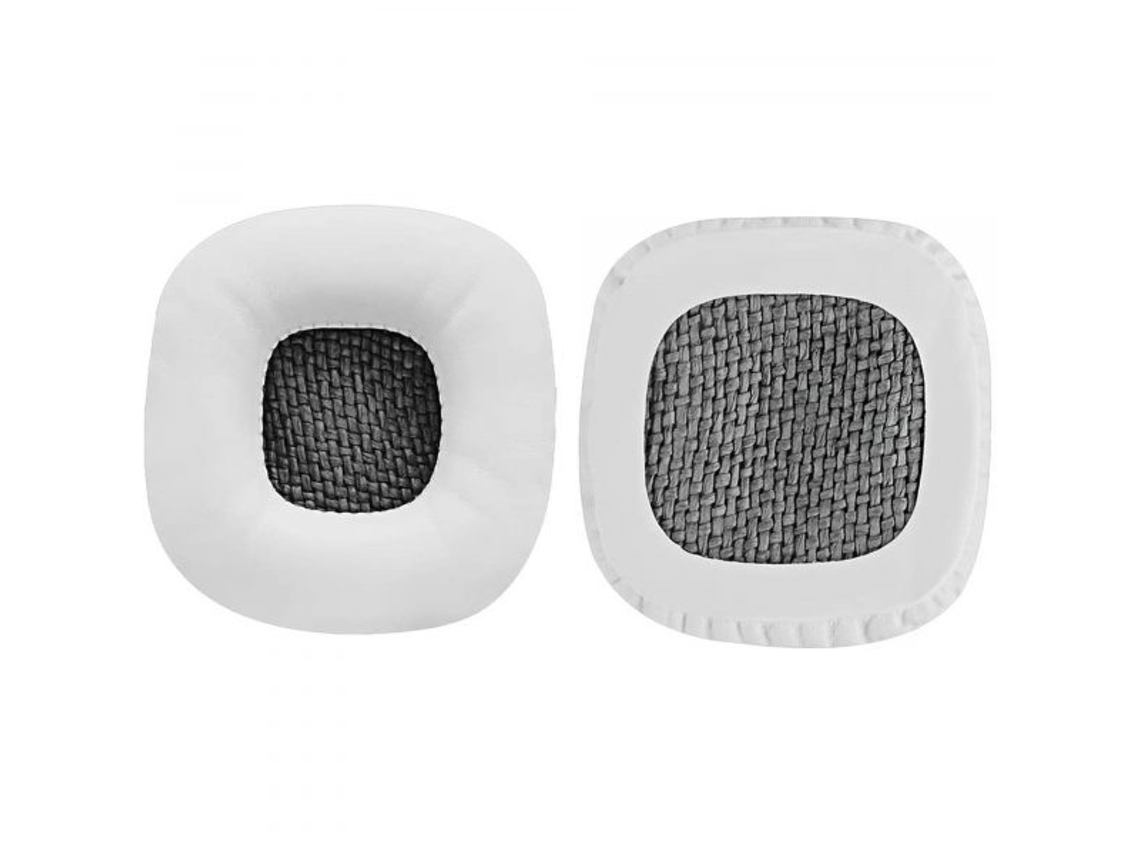 Almofadas Zruxe Para Fones de Ouvido Marshall Major (par De 2, Espuma De Memória, Couro Ecológico, Branco)