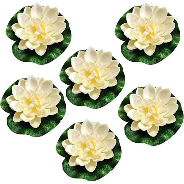 Conjunto de 6 Flores Flutuantes, Lírios, D'água de Lótus, D'água Artificiais, Decoração de Espuma, D'água Flutuantes BRILVIBERA
