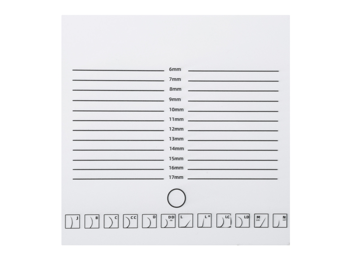 Prato De Cílios Extensos Branco Duas Fileiras 20x20cm Resistente Com Escala Para Salões De Beleza