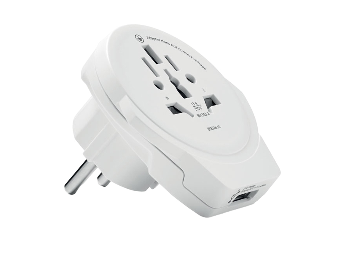 Adaptador De Viagem Midocean World Para Europa, Tamanho Único, Branco
