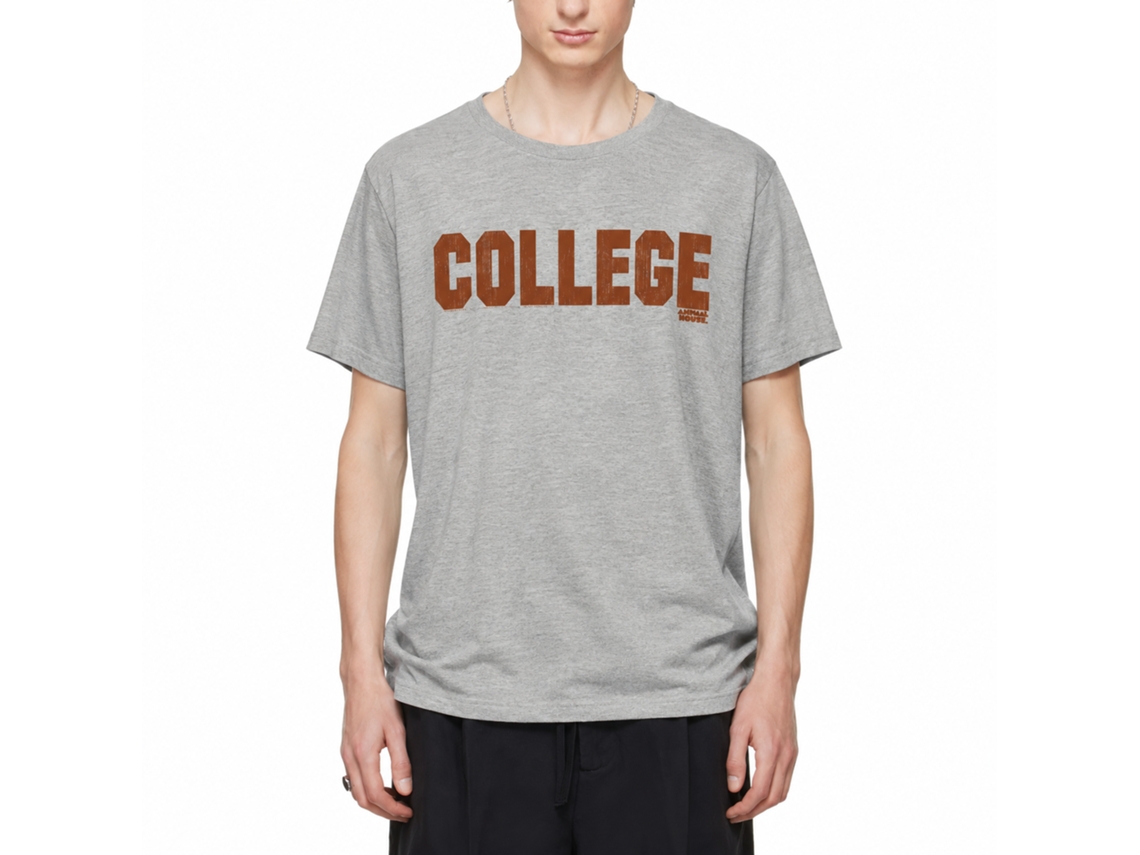 Rockinstone Animal House Movie Clg Orange Heather Gray Adult T-shirt Size:m
