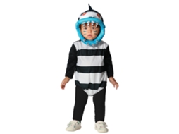 Disfarce Minhoca Preto/branco Beb Unisex 6 A 12 Meses Atosa