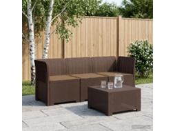 Vidaxl Sofá De Jardim 3 Lugares Com Almofadas Visual Rattan Pp