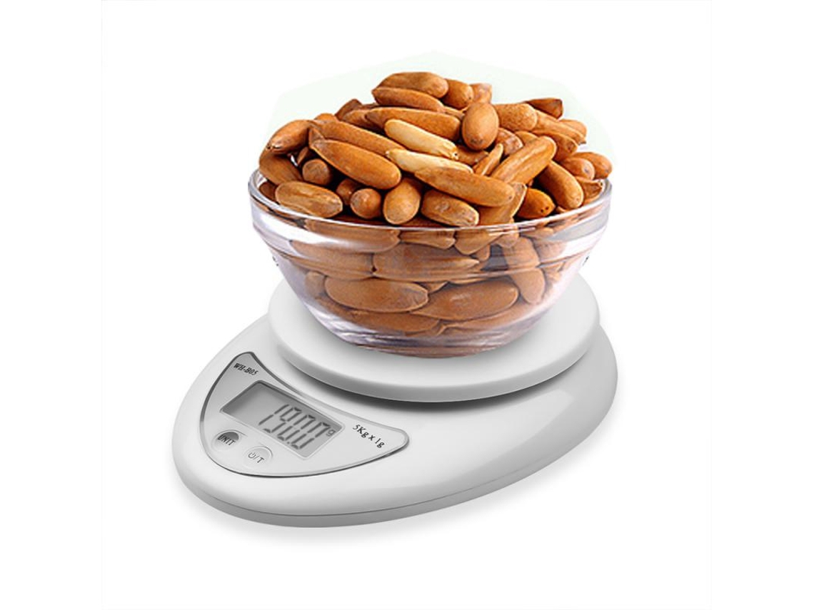 Balança De Cozinha Digital, 5 Kg/1 Grama, Precisão De 0,1 Grama, Com Indicador Led.
