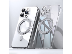 Suporte Casa Para Iphone 15 Pro Max Pele Sintética Magnética Transparente