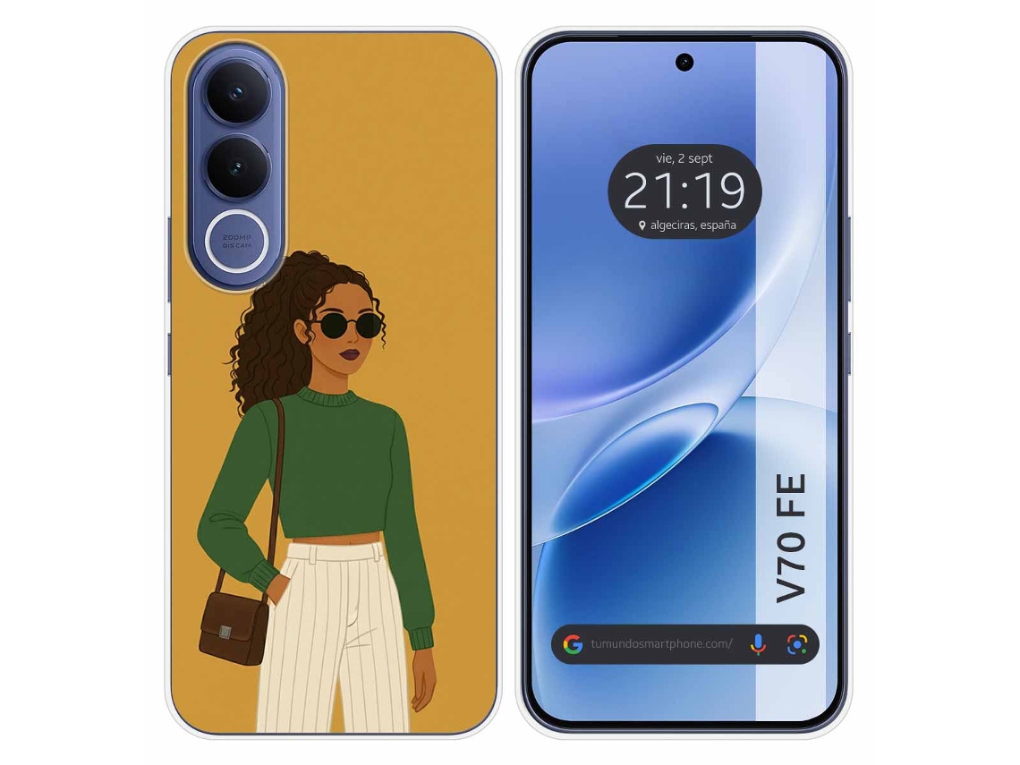Capa Tumundosmartphone De Silicone Para Vivo V70 Fe Design Feminino 02 Desenhos