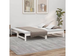 Vidaxl Estrutura Sofá cama de Puxar 2x Cm Pinho Maciço Branco (90x190)