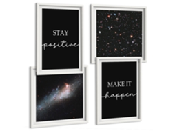 Composição De Quadros Inspirações Espaciais Motivação Espelharte (4 Peças)