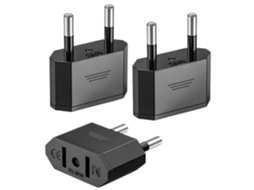 Adaptador De Viagem Eua Para Ue, Pacote Com 3 Unidades