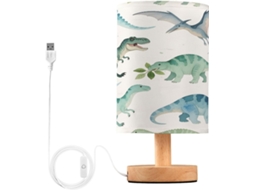 Abajur De Cabeceira Em Formato Dinossauro Para Sala, Com Porta USB C, Luminária De Mesa Cabeceira