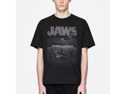 Rockinstone Jaws Movie Shark Boat Heather Black Adult T-shirt Size:m
