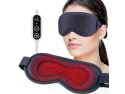 Compressas de 3 níveis, máscara de massagem para os olhos com 6 modos, massageador vibratório 3D para cuidados e relaxamento dos olhos.
