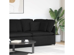 Vidaxl Módulo De Canto Para Sofá Modular Com Almofadas, Preto, 100 Cm