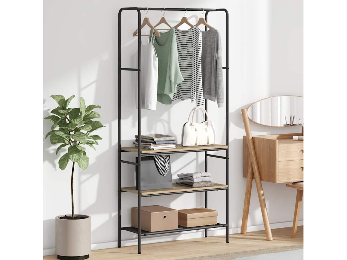 Vidaxl Suporte Para Roupas Carvalho Sonoma 77 X 30 X 171 Cm