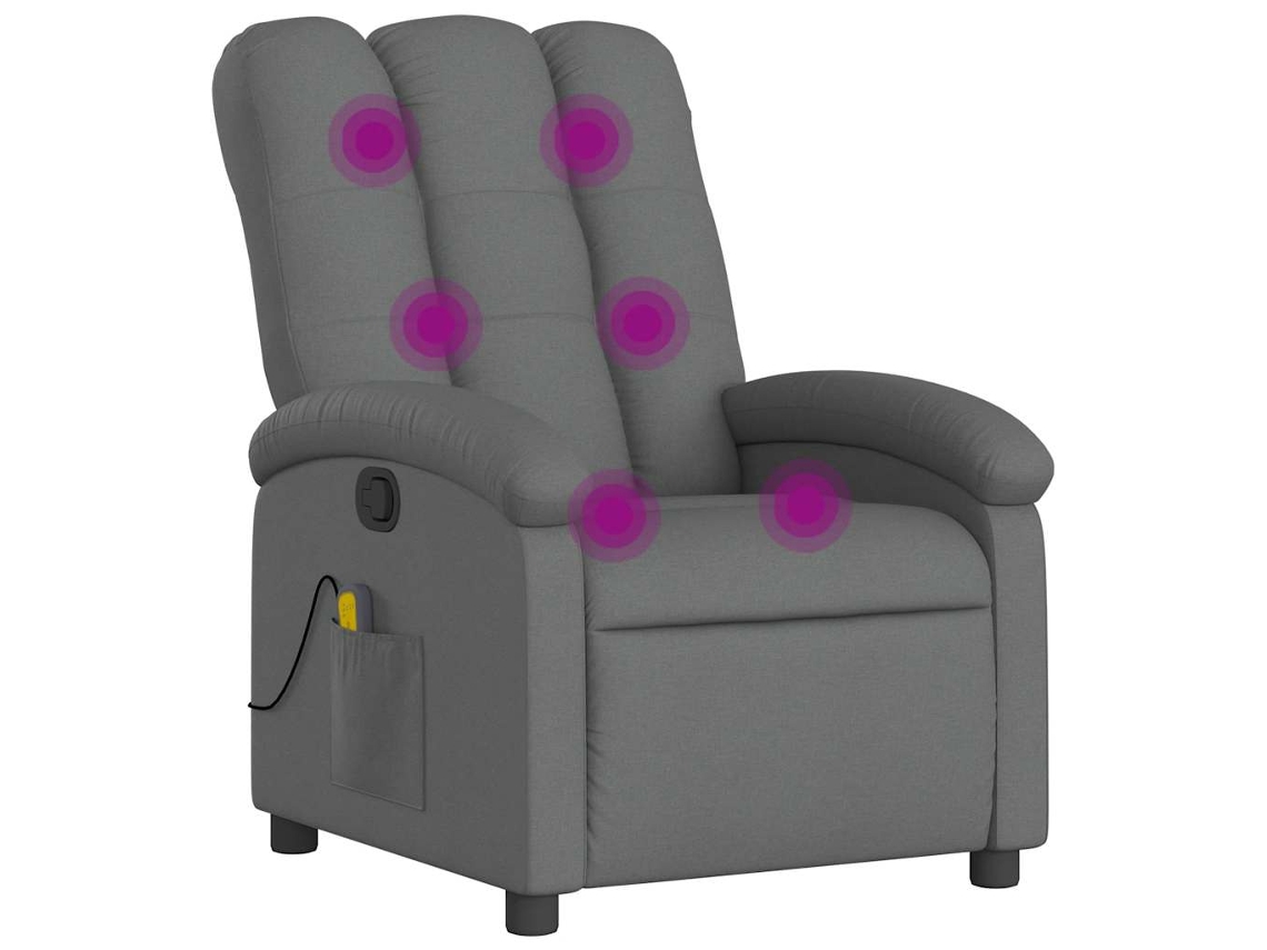 Massage Recliner Chair, Massage Recliner Chairs Vidaxl Cinzeto Tecido