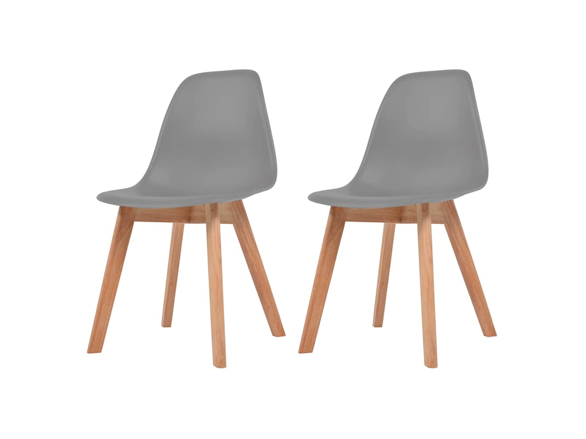 Vidaxl Cadeiras De Jantar 2 Pcs Plástico Cinzento