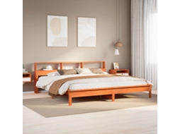 Vidaxl Cama Sem Colchão 200x200 Cm Pinho Maciço Castanho-mel