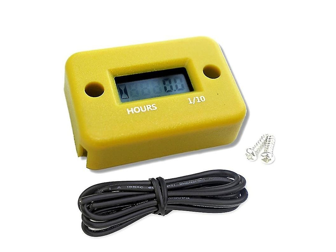 Pequeno Tachômetro Digital De Motor, Hora Contador, Timer Mini, Amarelo