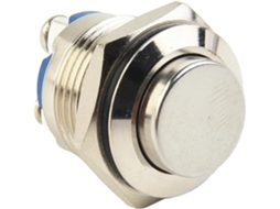 Botão De Pressão Metálico 12v E 16mm Com Interruptor Momentâneo Liga Desliga, Interruptor De Buzina Alto E Redondo Em