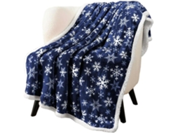 Manta de Inverno Syjym com Estampa Flocos Neve Natalinos Confortável e Multifuncional para Cochilos Flanela