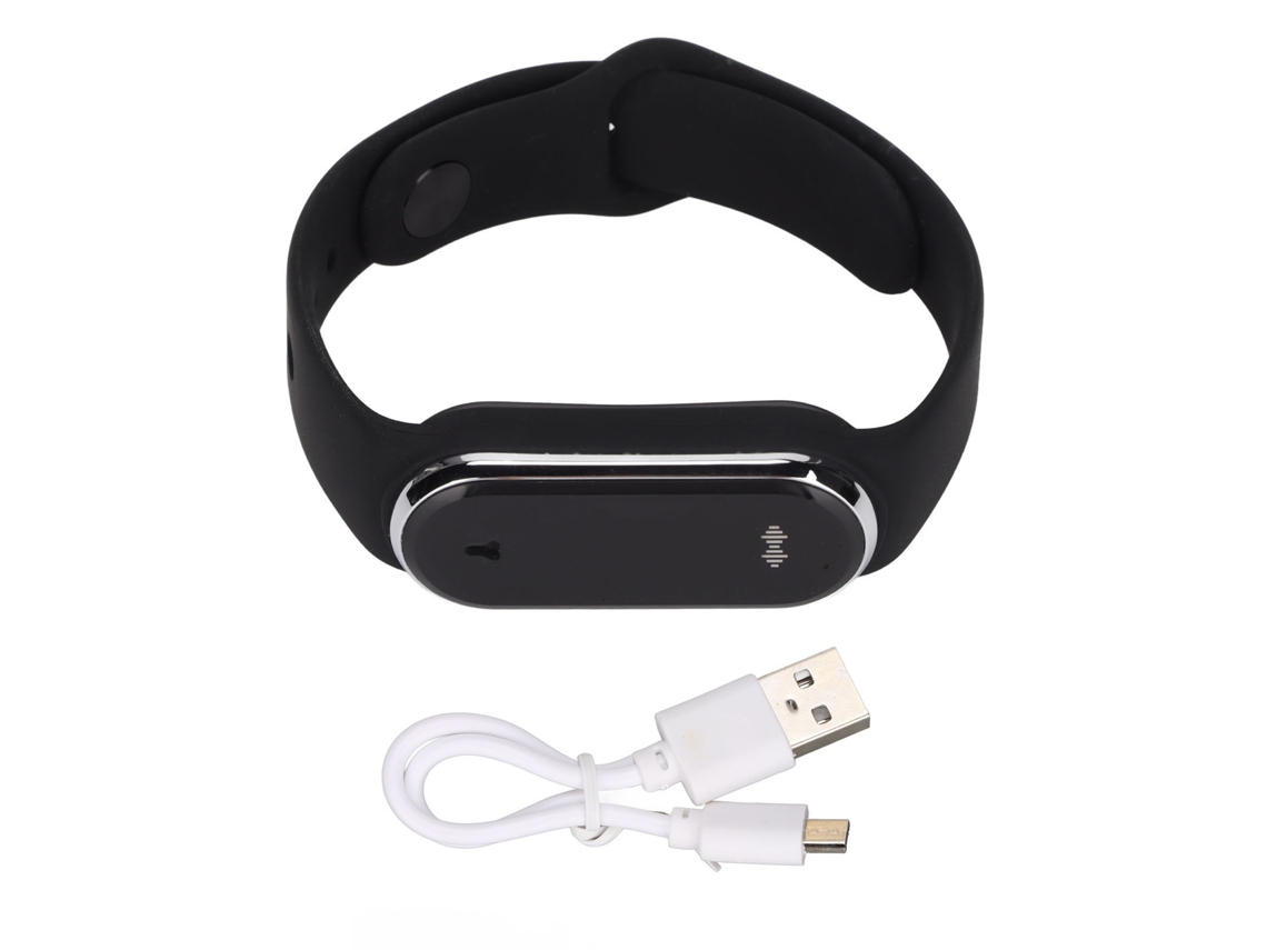 Relógio Repelente De Mosquitos Ultrassônico Silicone Recarregável Led Digital Contador De Passos Bracelete Preto