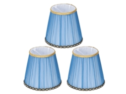 3pcs Abajur de Tecido E14 Clip on para Lustre de Vela Lampada Parede Mesa Decoracao Azul Escuro S/MARCA