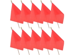 Bandeirinhas de Mão Inoomp Pequenas, Retangulares, 14x21cm, com Haste de Madeira de 30cm e Ponta Dourada. Bandeirinhas CHABERLU