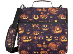 Pasta organizadora de abóbora assustadora de Halloween com Ombro Alça, fácil de transportar, 3, 8cm, lápis de 3 andares