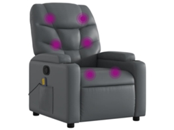 Massage Recliner Chair, Massage Recliner Chairs Vidaxl Cinzeto Couro Artificial
