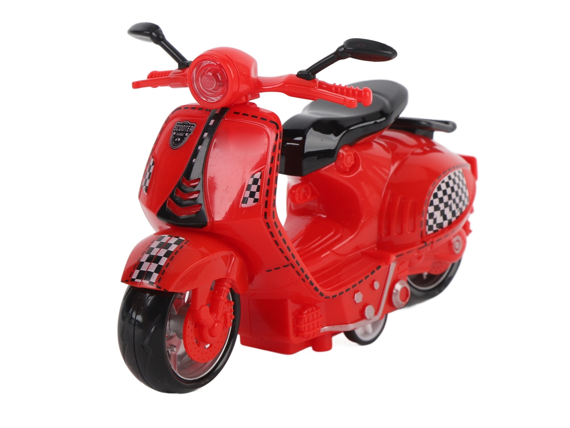Motocicleta colecionável feminina em liga metálica da ATS, para meninos e meninas, vermelha.