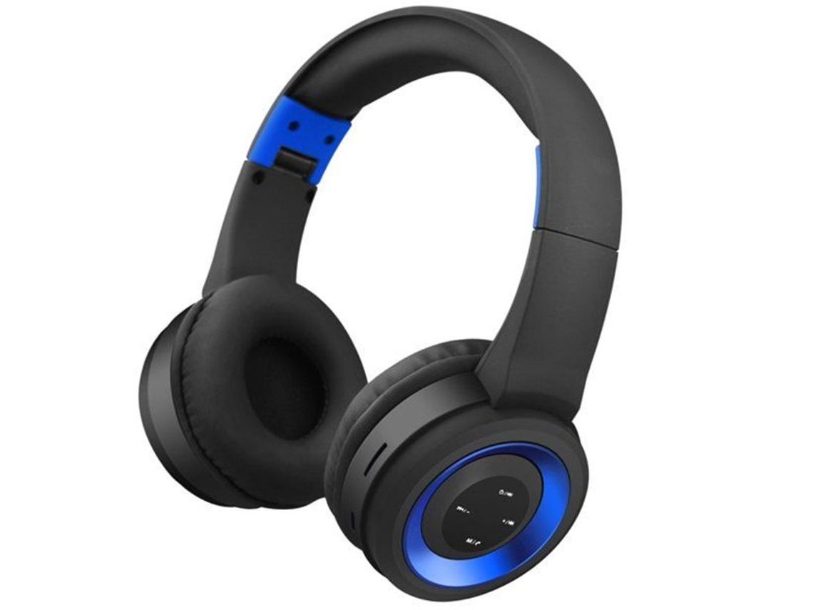 Fone De Ouvido Bluetooth Sem Fio Com Cancelamento De Ruído, Dobrável, Azul E Preto. Brilvibera
