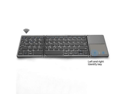 Teclado Dobrável com Touchpad Triplo, Micro, Sem Fio, Bluetooth, Compatível com Ios, Android, Windows, Ipad e Tab TAISHENGDA