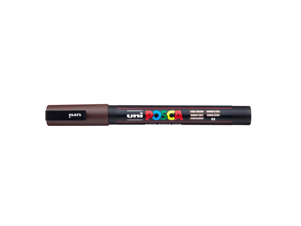 Marcador POSCA Pc-3M Ponta Redonda Fina 0,9 a 1,3 Mm Castanho Escuro