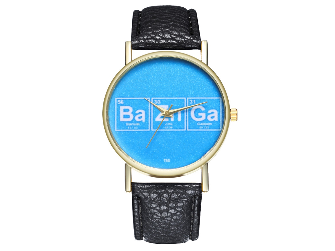 Reloj De Cuarzo Unisex Con Correa De Cuero Pu Simple Regalo De Cumpleaños T85-a Negro