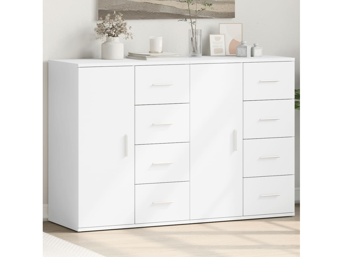 Vidaxl Aparadores 2 Pcs 59x39x80 Cm Derivados De Madeira Branco