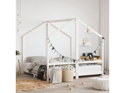 Vidaxl Estrutura De Cama Infantil 2x(80x160) Cm Pinho Maciço Branco